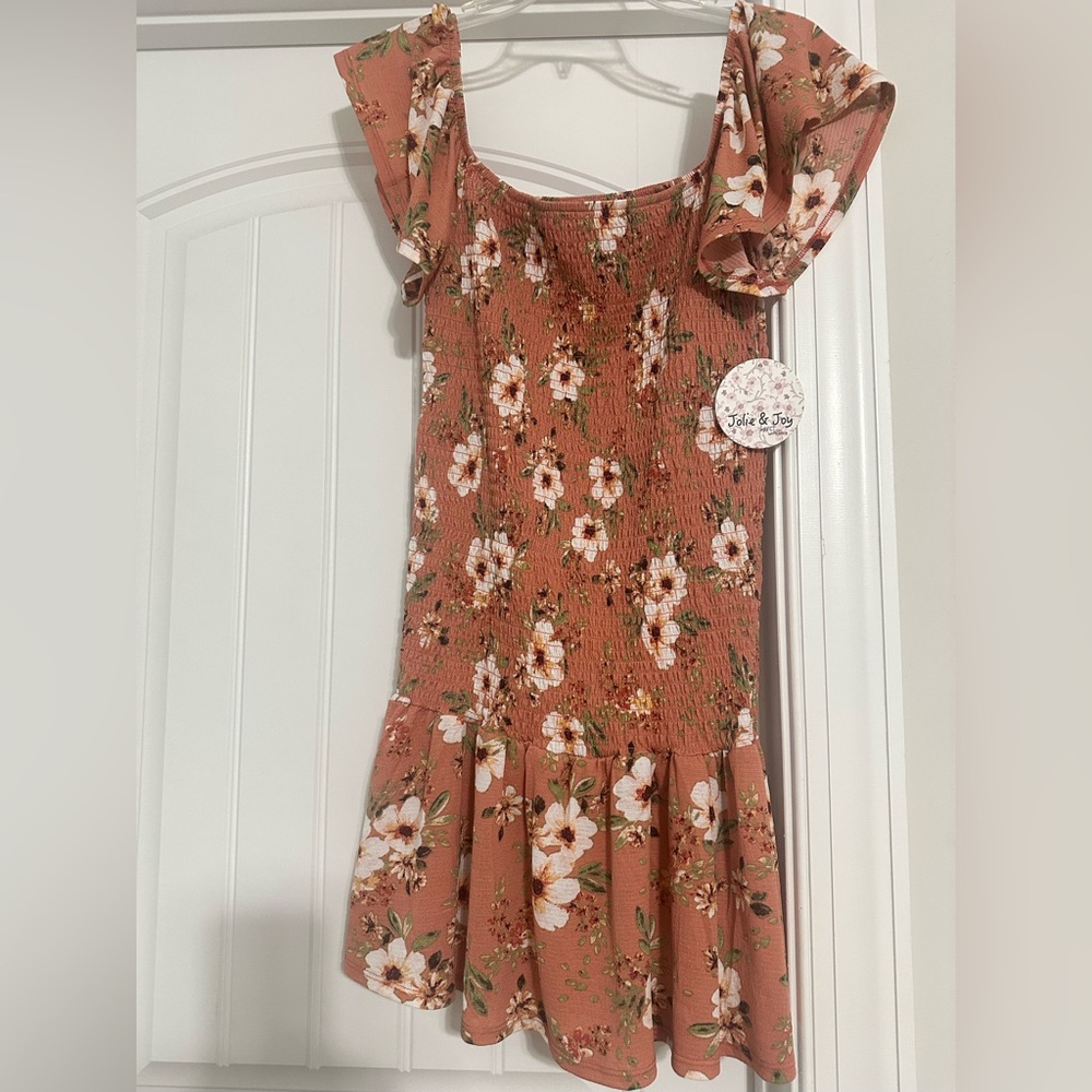 Floral Mini Dress in Orange by Jolie & Joy
